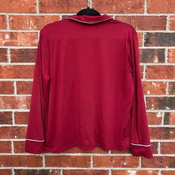 Rae Dunn womens medium red christmas ho ho ho long sleeve pajama shirt - Picture 4 of 9